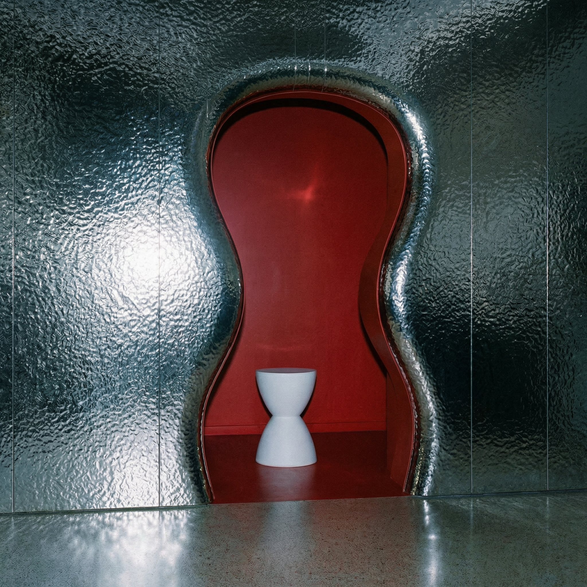 Space age retro hourglass stool or side table