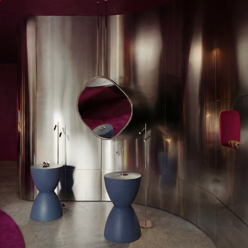 Space age retro hourglass stool or side table