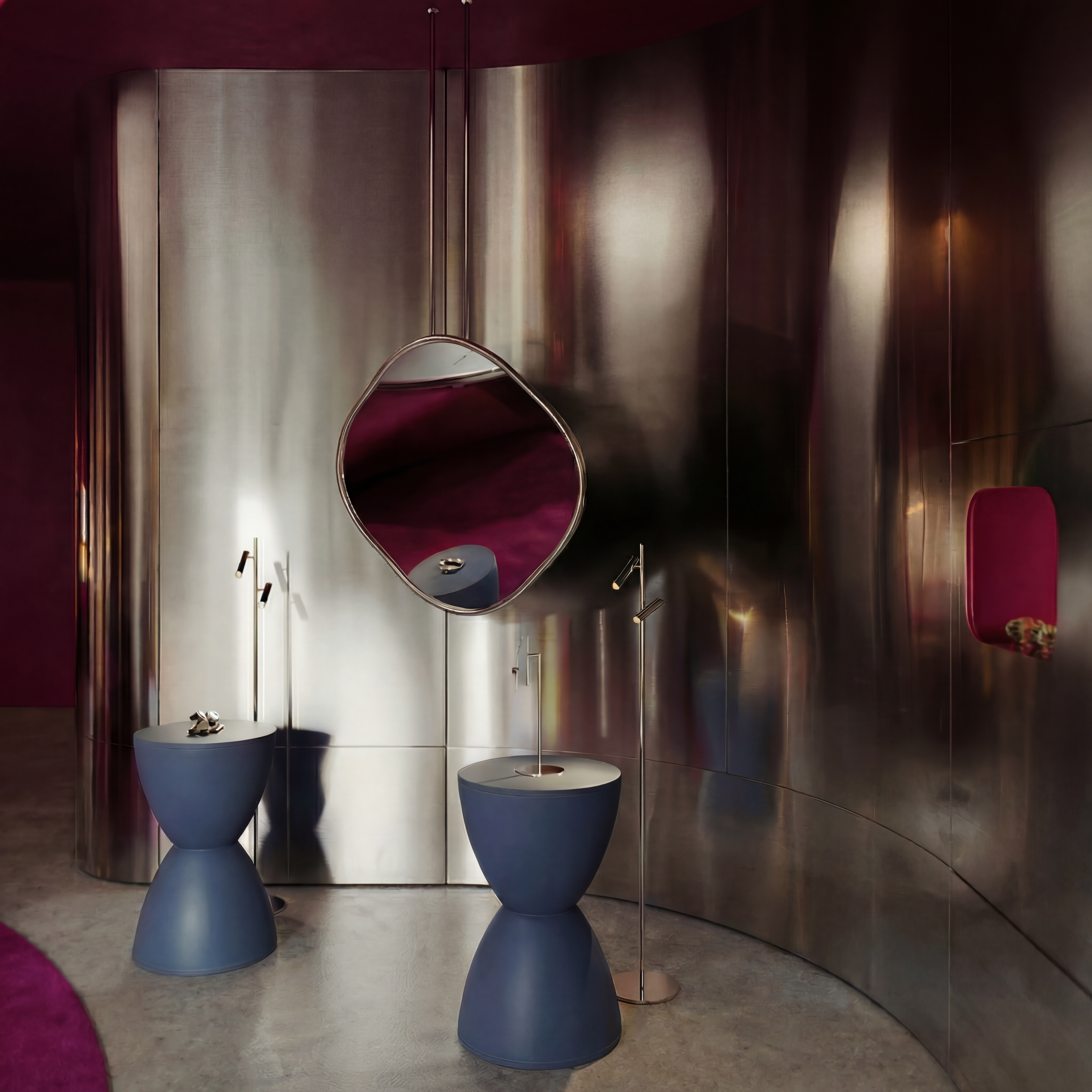 Space age retro hourglass stool or side table