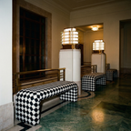 Memphis contemporary white black checked "Jacob bench"