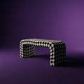 Memphis contemporary white black checked "Jacob bench"