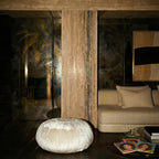 Minimalist oriental velvet moroccan embroidery pouf 16th century