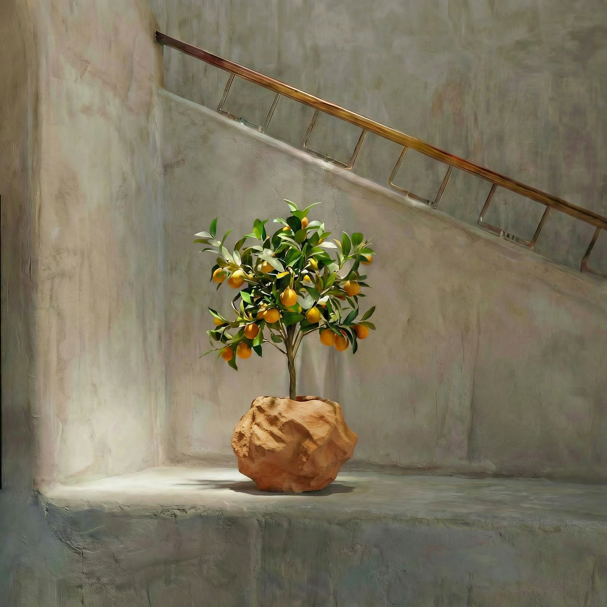 Organic earth ceramic rock minimalism vase