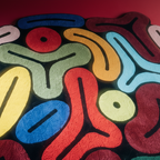 Organic 70's space age memphis wool carpet
