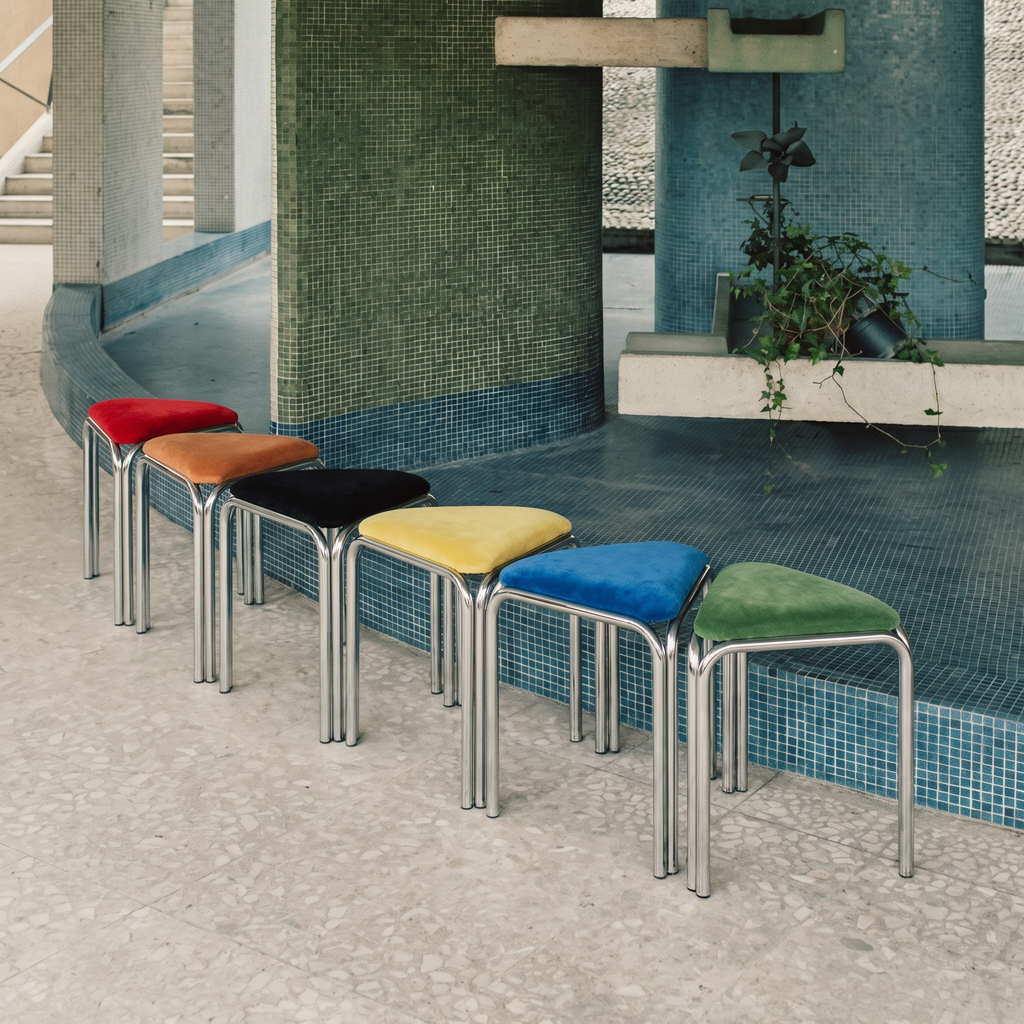 Bauhaus modernist stackable "Dot" stool