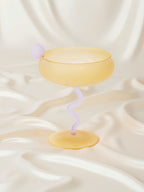 Hand blown organic colorful coupe glasses