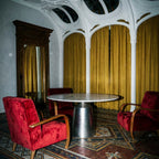 Italian contemporary slate round dining table