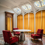 Italian contemporary slate round dining table