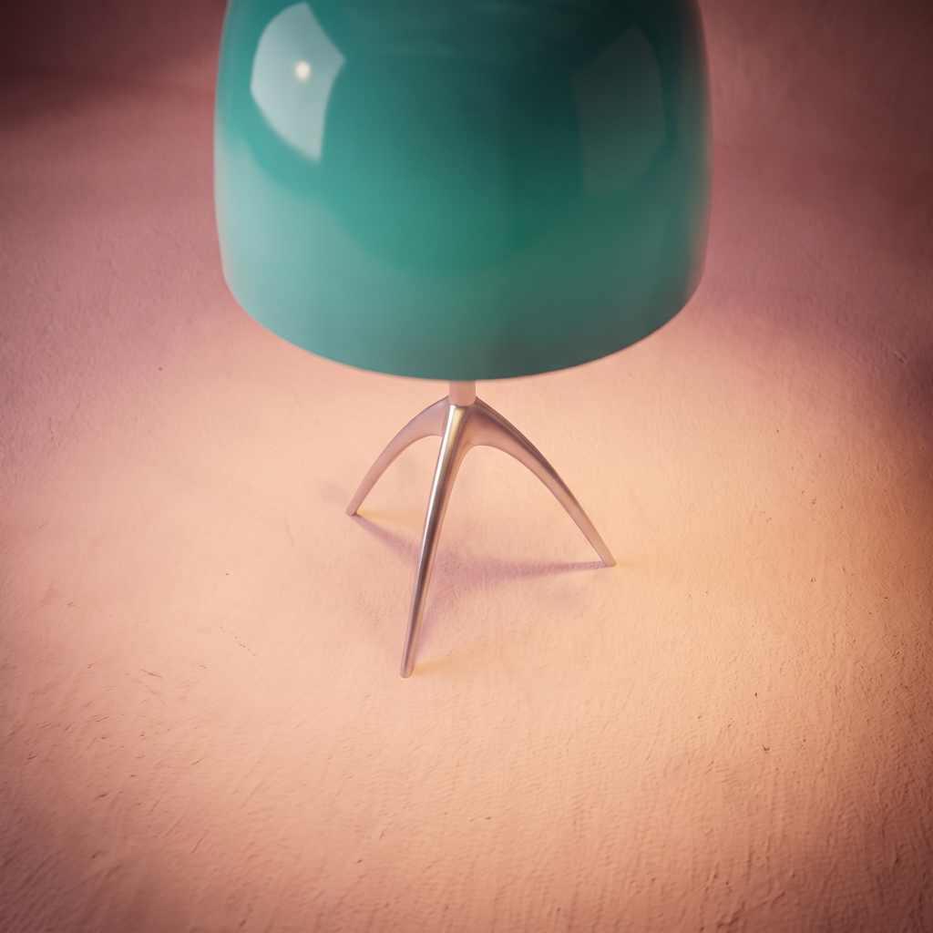Italian space age glass table lamp accent