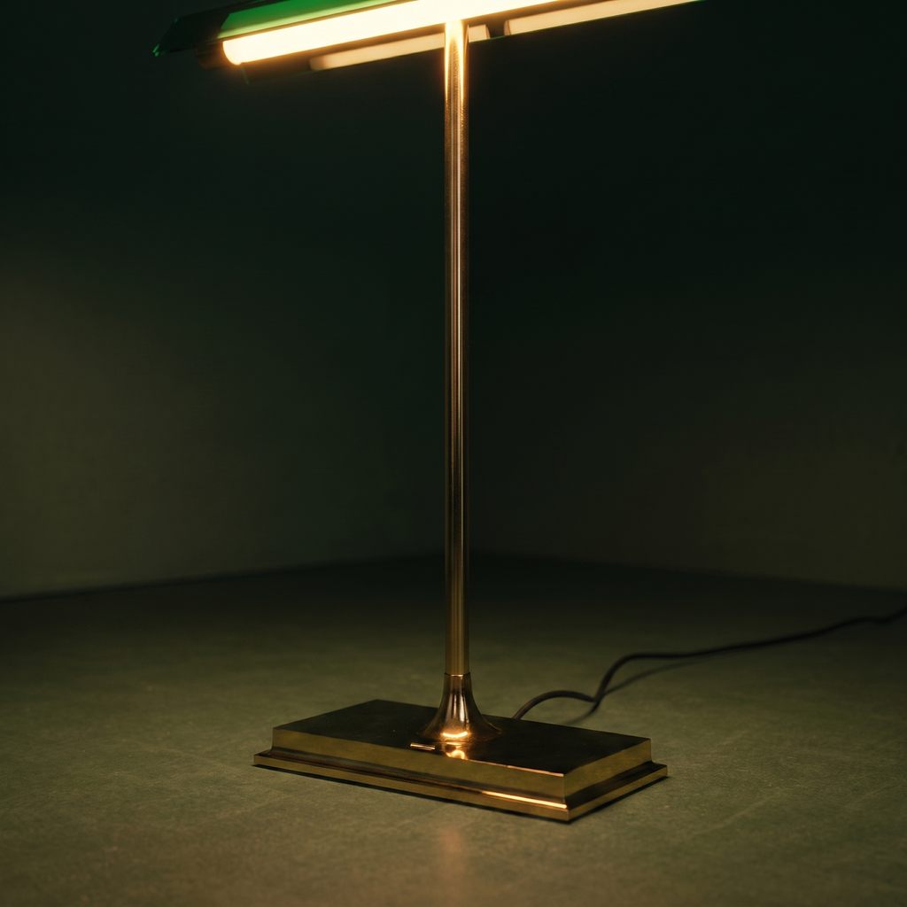 Minimalism brass bankers table lamp