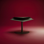 Modernist metal folded plane pedestal side table