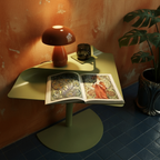 Modernist metal folded plane pedestal side table
