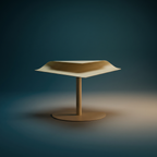 Modernist metal folded plane pedestal side table