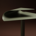 Modernist metal folded plane pedestal side table
