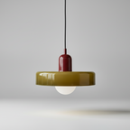 Contemporary bauhaus glass painted metal hardware chandelier