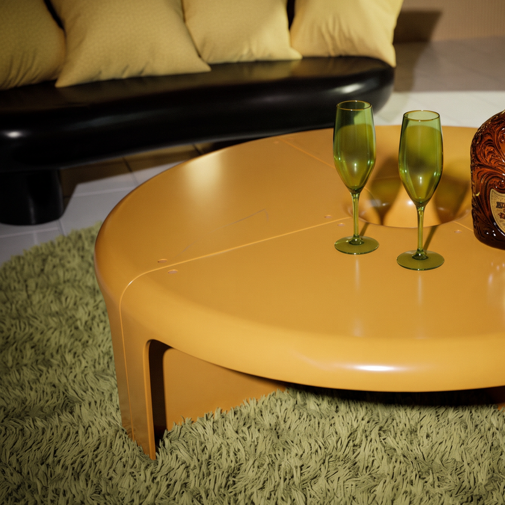 Quattro quarti Italian space age coffee table