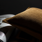 contemporary jacquard caramel herringbone embroidery relief brown cushion cover