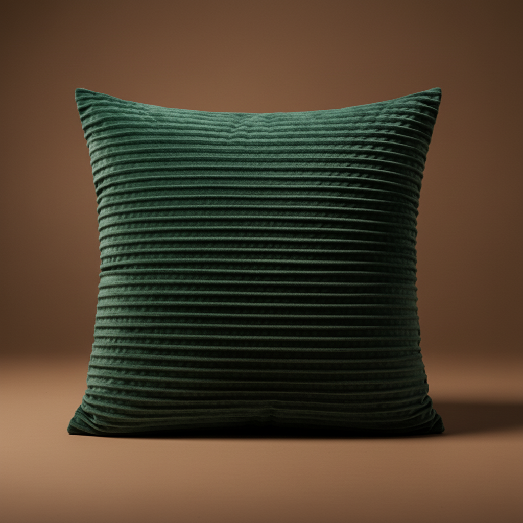 Contemporary textured embroidery relief organic green cushion cover