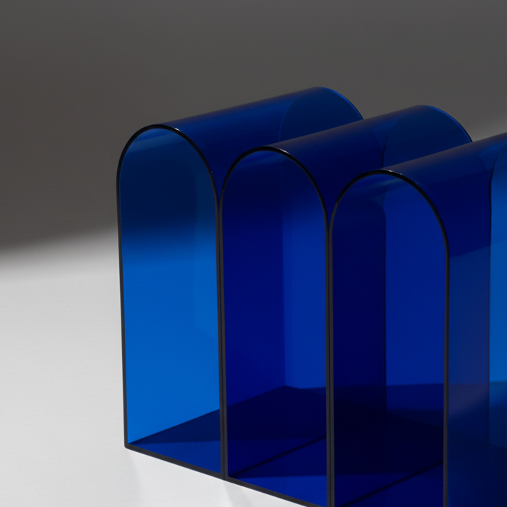 Arch triple bay acrylic magazine rack & floor bookshelf