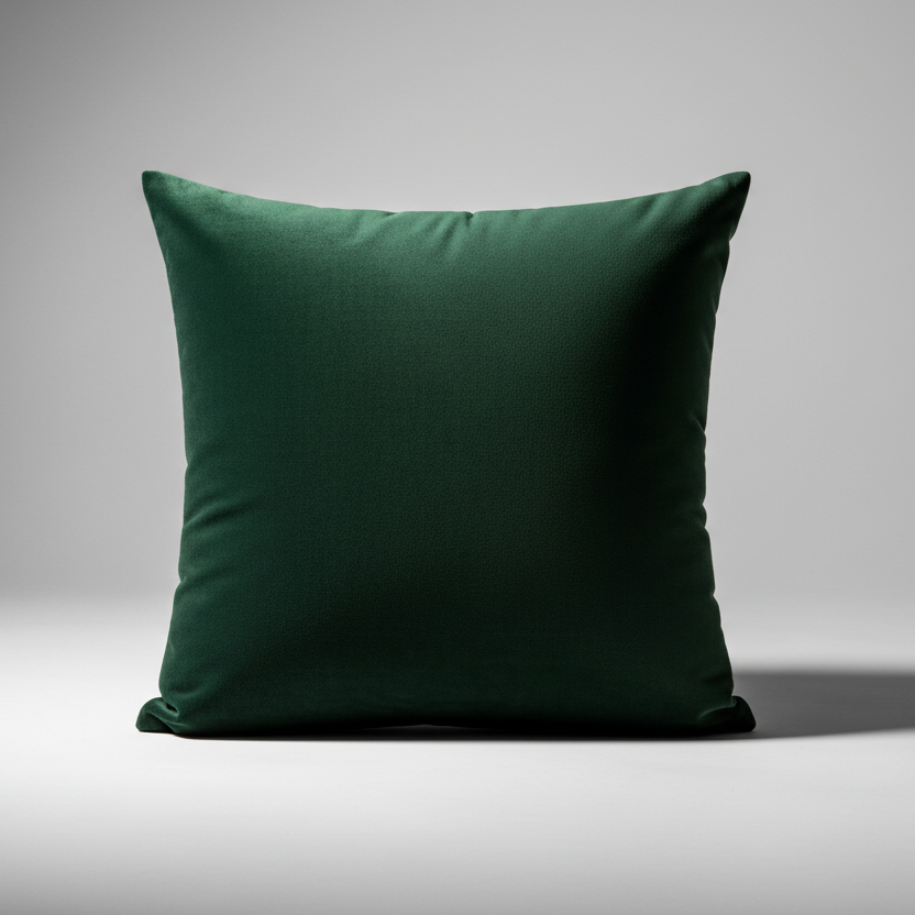Contemporary textured embroidery relief organic green cushion cover
