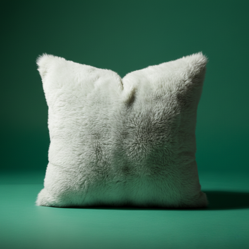Contemporary textured embroidery relief organic green cushion cover