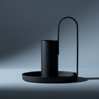 Minimalism organic matt black candle holder