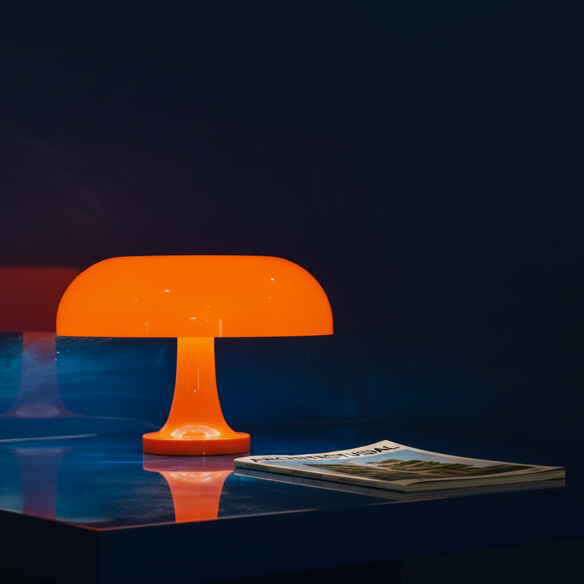 Bauhaus mushroom orange table lamp