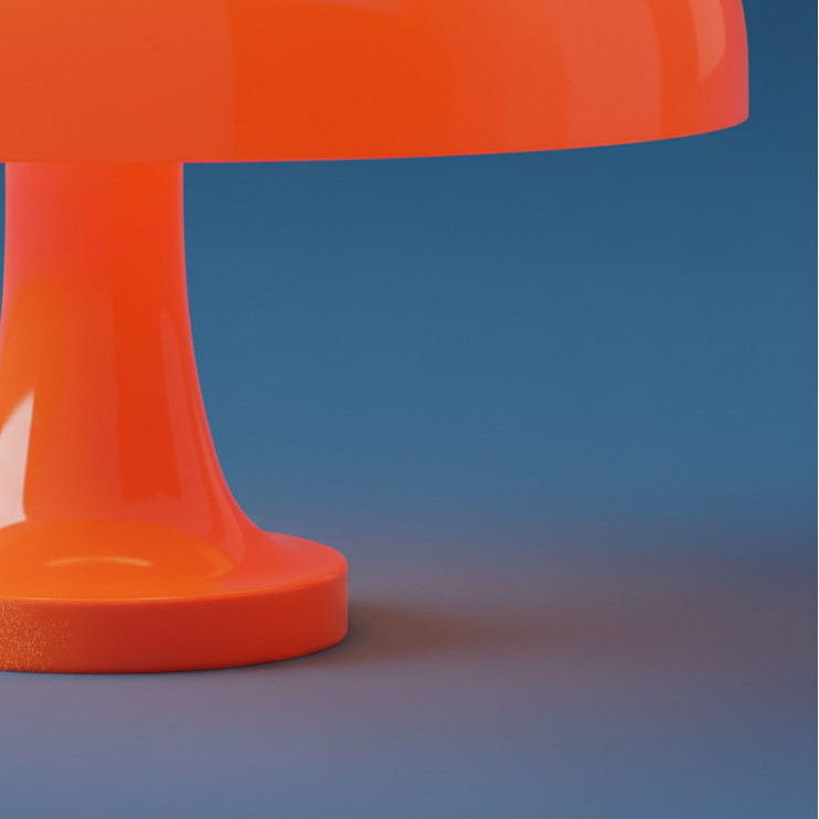 Bauhaus mushroom orange table lamp