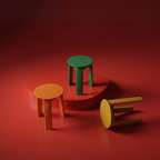 Space Age mid-century organic modernism stool