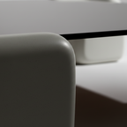 Space age contemporary soft cube stained glass coffee table