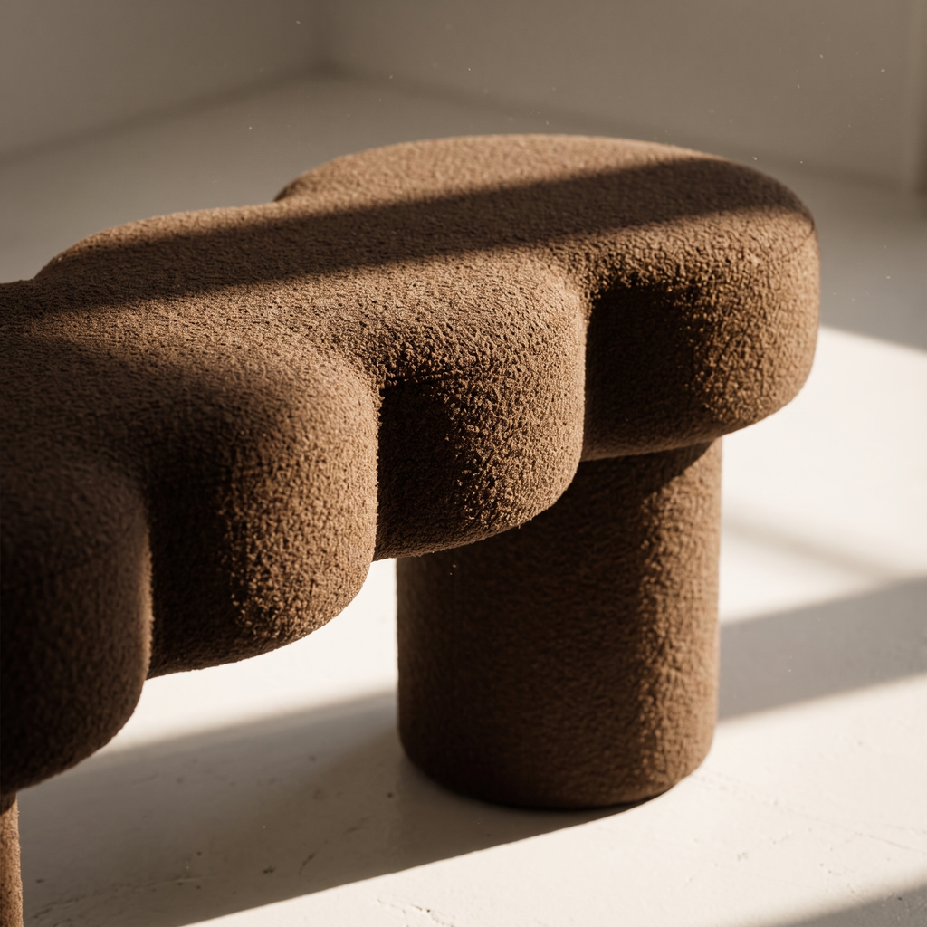 Space age organic "cloud" mid-century bench
