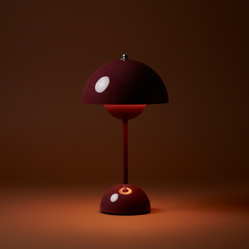 Portable mushroom table lamp space age "Flowerpot VP9"