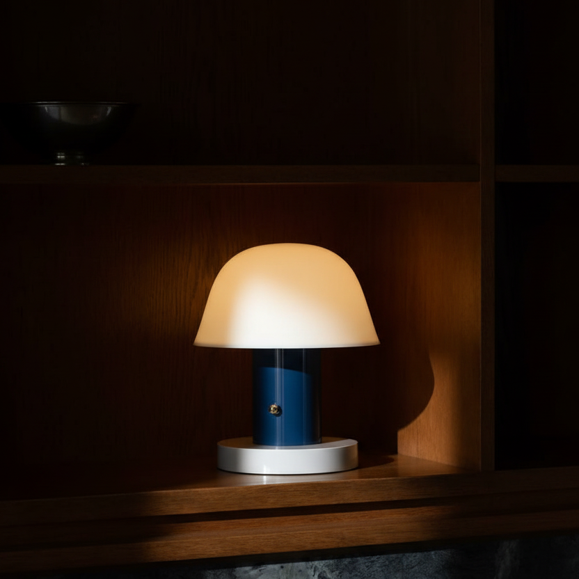 Contemporary mushroom setago dimmable table lamp