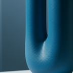 Space age avant-garde organic ceramic triple stem vase