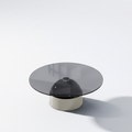Contemporary bell dome glass coffe table