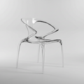 Italian minimalist fluid transparant dining chair