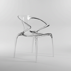 Italian minimalist fluid transparant dining chair