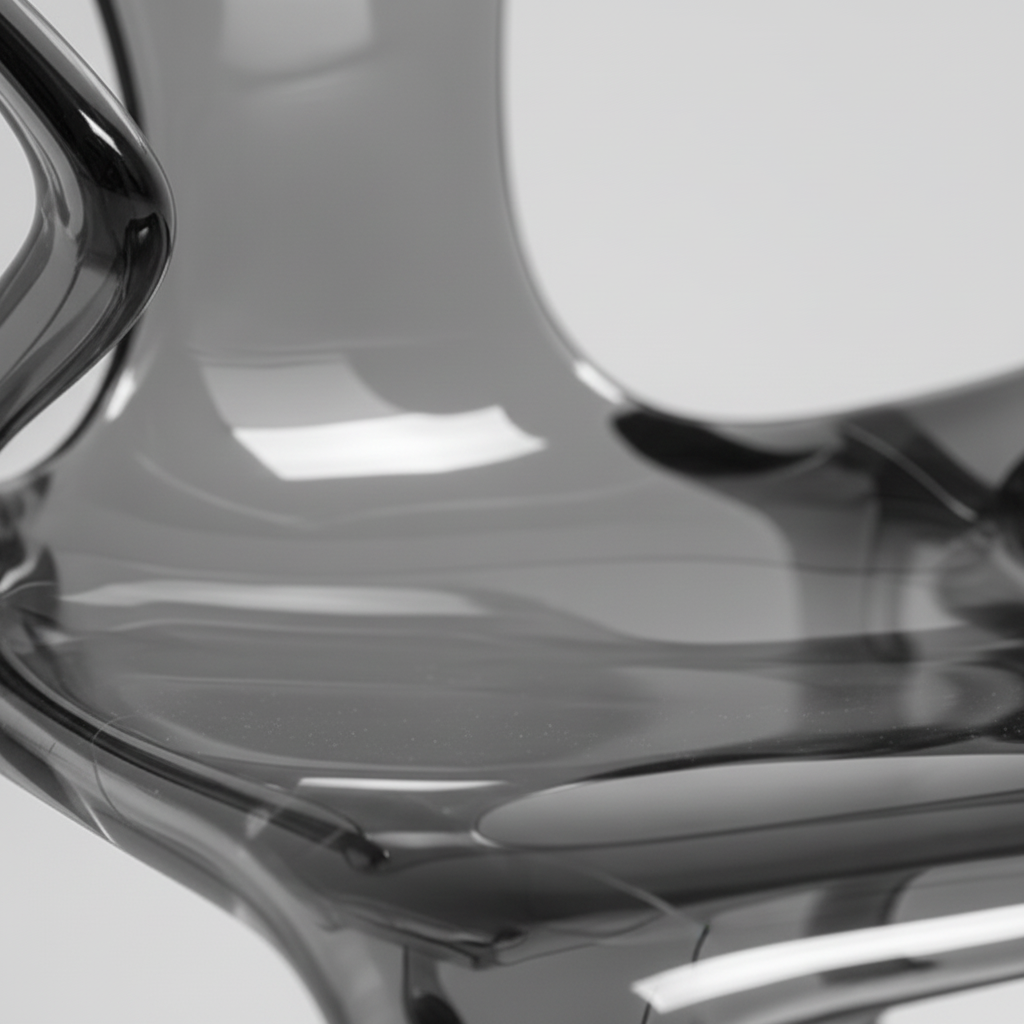 Italian minimalist fluid transparant dining chair