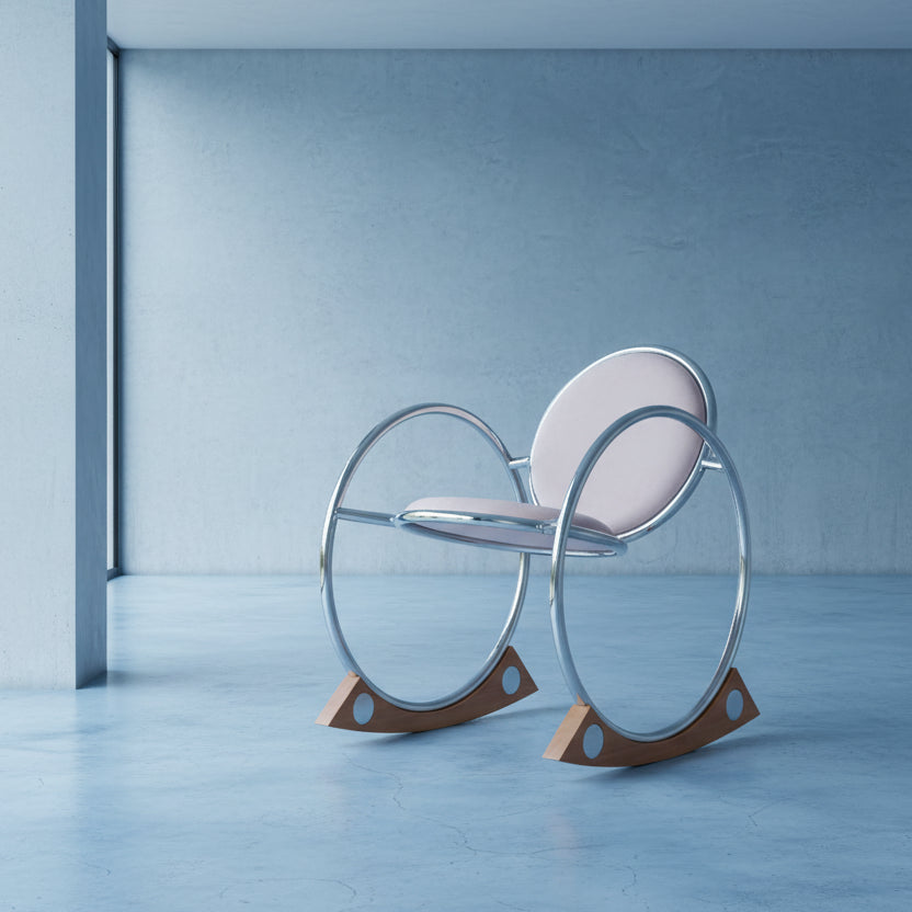 90's bauhaus geometric "dondolo rocking chair"
