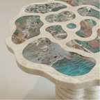 Art nouveau organic natural stone pedestal side table