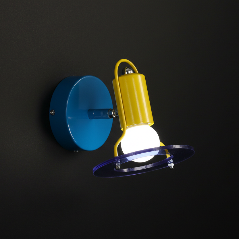 80's memphis space age colorful acrylic wall sconce