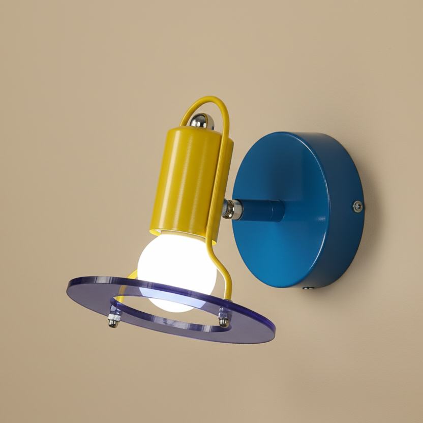 80's memphis space age colorful acrylic wall sconce