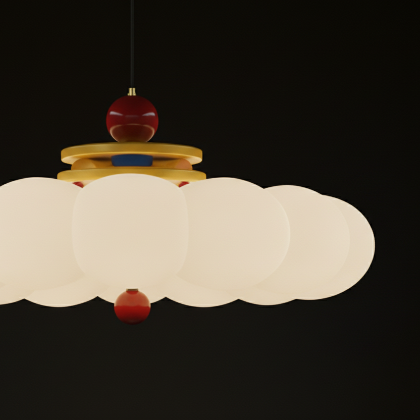 Retro bauhaus cloud ceiling light