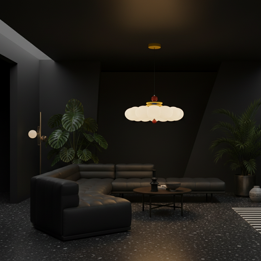 Retro bauhaus cloud ceiling light