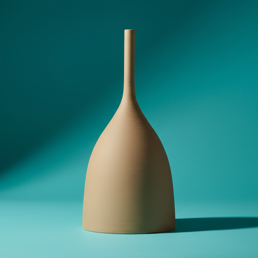 Morandi organic needle neck porcelain vase earth tone