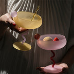 Hand blown organic colorful coupe glasses