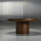Contemporary organic round wood coffee table