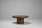 Contemporary organic round wood coffee table