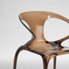 Italian minimalist fluid transparant dining chair