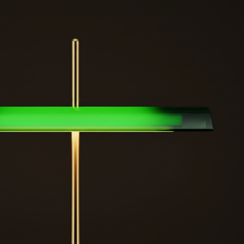 Minimalist retro green bankers table lamp